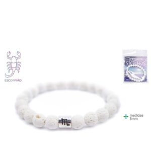 Pulseira do Signo Escorpião 8mm em fundo branco