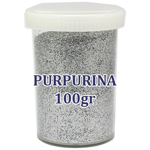 Purpurina Glitter Prateado 100g em embalagem transparente