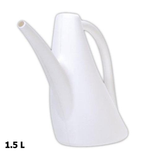 Regador em plástico branco de 1,5 litros