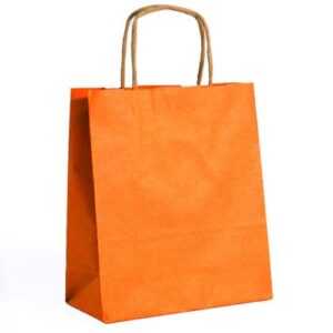 Saco de papel laranja com asas torcidas 32x12x41cm