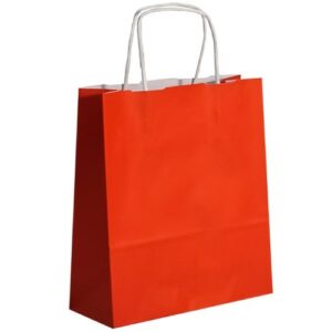 Saco de papel vermelho com asas torcidas 32x12x41cm