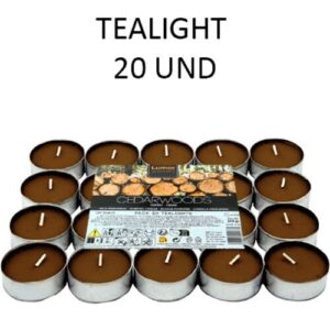 Velas Tealight Perfumadas de Cedro, Pack de 20