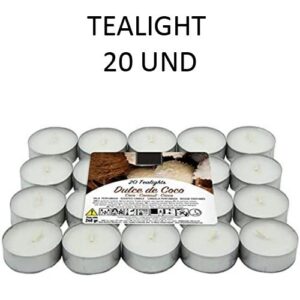 Velas Tealight Perfumadas de Coco em pack de 20 unidades