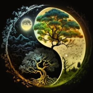 Toalha de Tarot 75x75cm com design Yin Yang