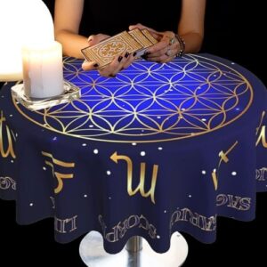 Toalha de Tarot 152cm com signos místicos