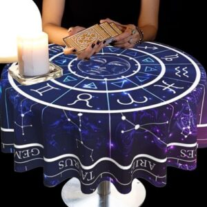 Toalha de Tarot 152cm com design de signos