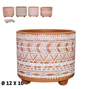 Vaso em cerâmica com pés, 12x12x10cm, design elegante