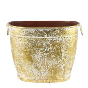 Vaso Oval em Latão 36x21x27cm para decoração