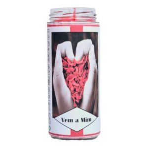 Vela em copo de vidro com design Vem a Mim