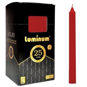 Pack de 25 velas cónicas vermelhas de 20cm