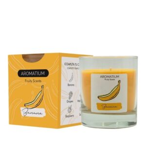 Vela Perfumada em Copo de Vidro com aroma de banana