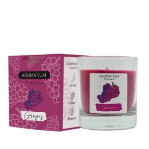 Vela Perfumada em Copo de Vidro com Aroma de Uva