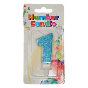 Vela de aniversário em formato de número 1 em blister