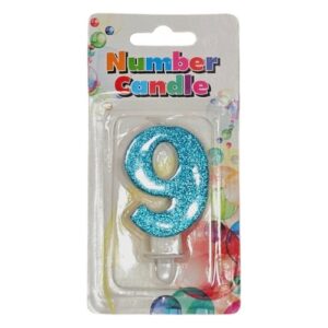Vela de Aniversário com Formato Número 9 em Blister