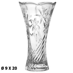 Jarra de vidro transparente com design elegante, 9x20cm