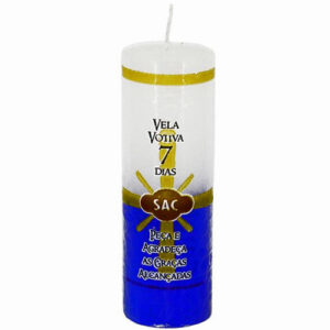 Vela Votiva 7 Dias Branco e Azul