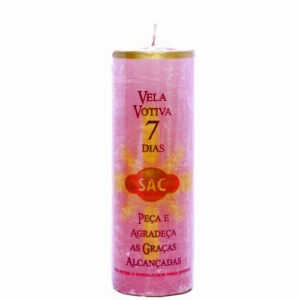 Vela Votiva Rosa 7 Dias da Casa da Cera