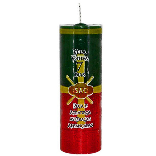 Vela Votiva 7 Dias Verde e Vermelha