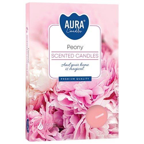 Pack de 6 Velas Tealight Perfumadas com aroma a Peónia