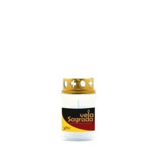 Círio Vela Sagrada 20L Branco com tampa dourada