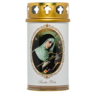 Círio Vela 30L com imagem de Santa Rita para cemitério