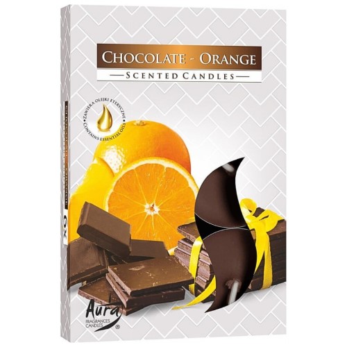 Velas Tealight Perfumadas Chocolate e Laranja - Pack de 6