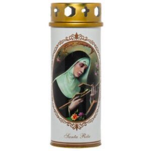 Círio Vela 40L com imagem de Santa Rita