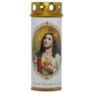 Círio Vela 40L com imagem do Sagrado Coração de Jesus