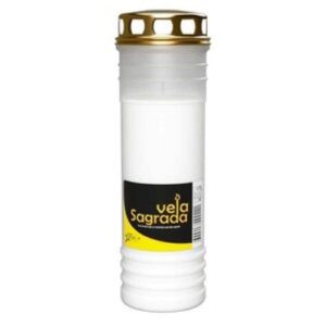 Círio Vela Sagrada 80/24 Branco com tampa
