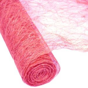 Rolo de Abaca Rosa Choque 10 metros para decoração