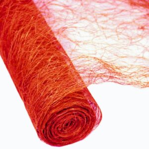 Rolo de Abaca Vermelho de 10 metros para decoração