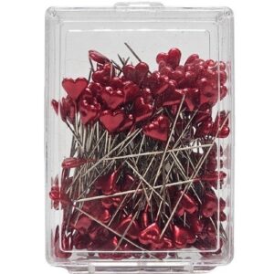 Alfinete com Pérola em forma de Coração Vermelho
