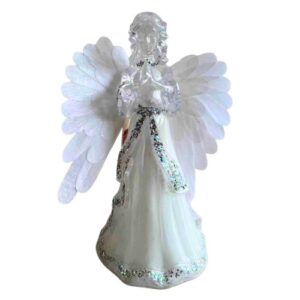 Anjo colorido em fibra ótica de 23cm para decoração