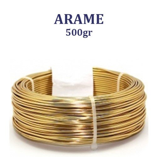 Rolo de Arame de Alumínio Dourado 500g