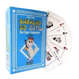 Baralho de Cartas do Gato Ganhador com design místico