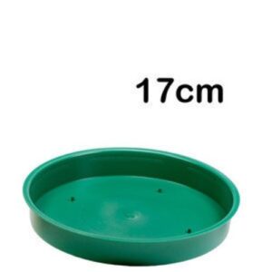 Base redonda de plástico verde para esponja floral de 17cm