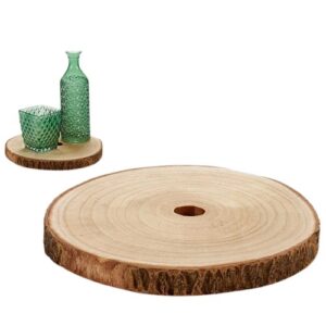 Base Redonda em Madeira 25cm para decoração