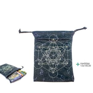 Bolsa em Tecido para Baralho Tarot com design Metatron