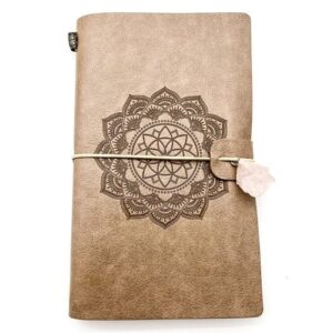 Caderno Esotérico com Cristal e Mandala 20x10cm