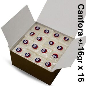 Caixa com 16 pastilhas de cânfora de 16g cada