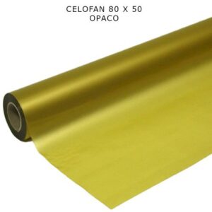 Rolo de Celofane Opaco Dourado 80cm x 50m