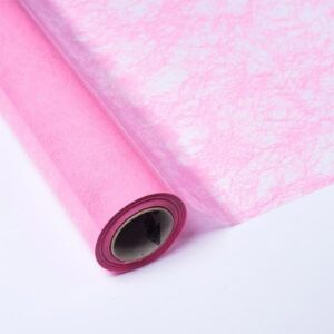 Rolo de celofane transparente decorado em rosa claro, 70cm x 50m