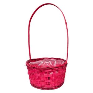 Cesto grande redondo vermelho com asa