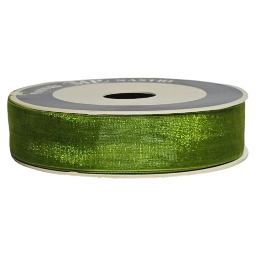 Rolo de Fita de Organza Verde 25mm x 50m