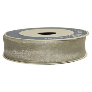 Rolo de fita de organza prateado 25mm x 50m