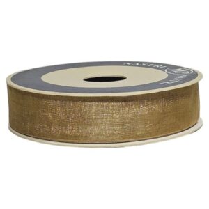 Rolo de fita de organza dourada 25mm x 50m