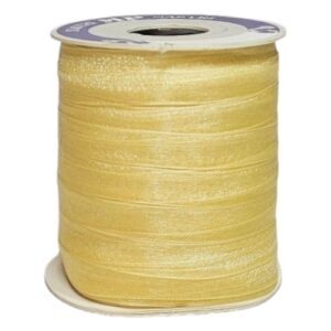 Rolo de Fita de Organza Creme 10mm x 100m