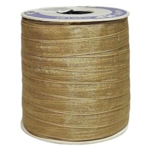 Rolo de fita de organza dourada 10mm x 100m