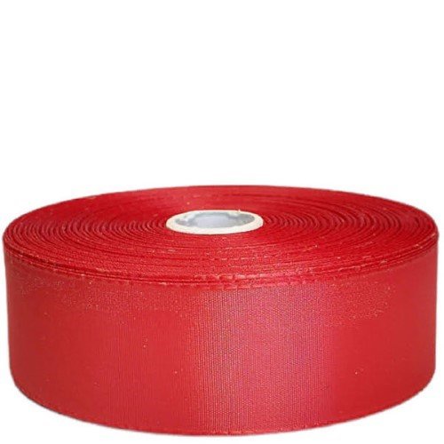 Rolo de Fita de Tecido Tafetá Vermelho 38mm x 50m