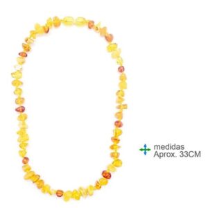 Colar de Âmbar 33cm com pedras naturais